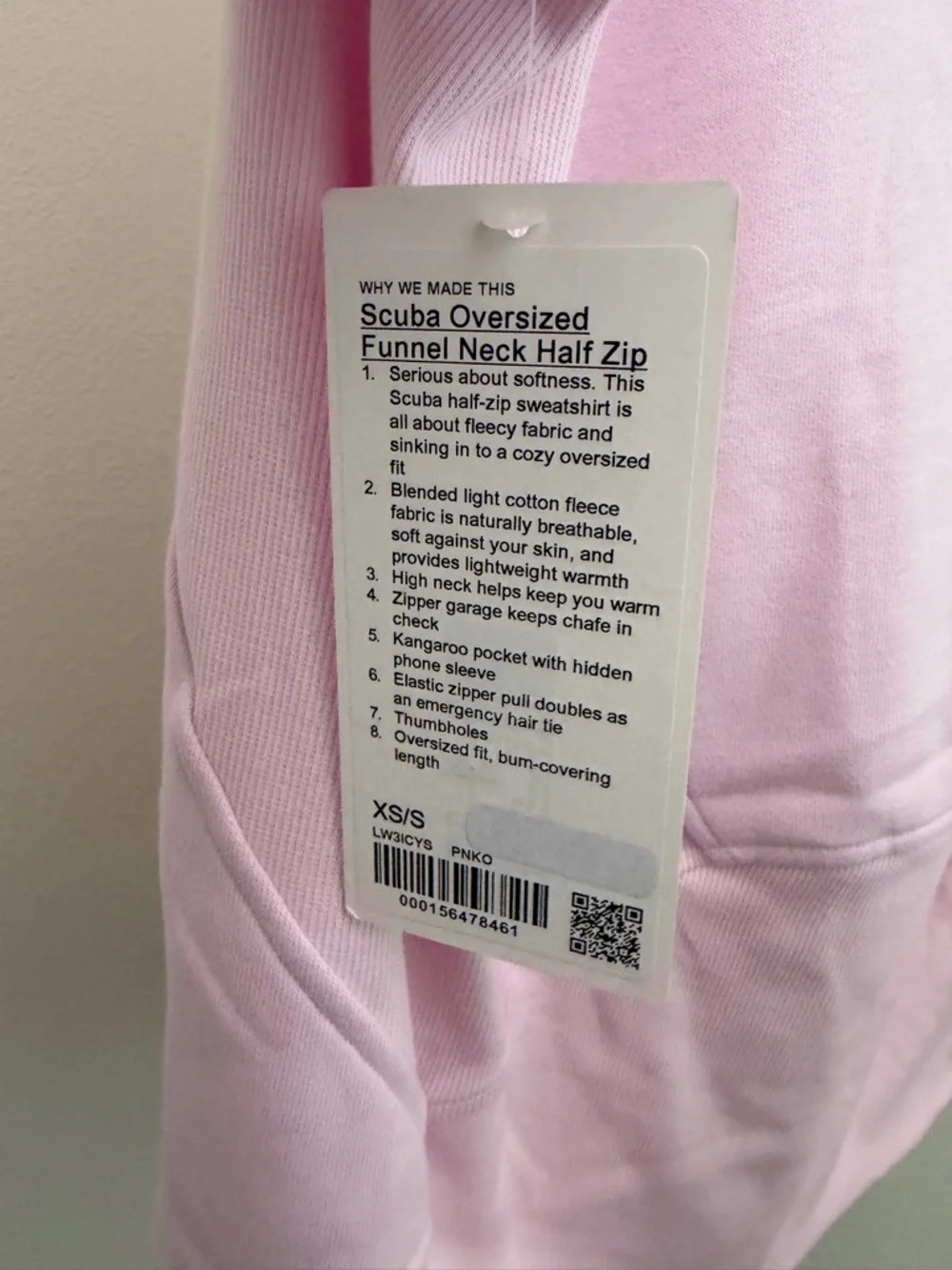 lululemon athletica scuba oversized funnel neck Half-Zip Hoodie porcelain pink - Picture 4 of 6
